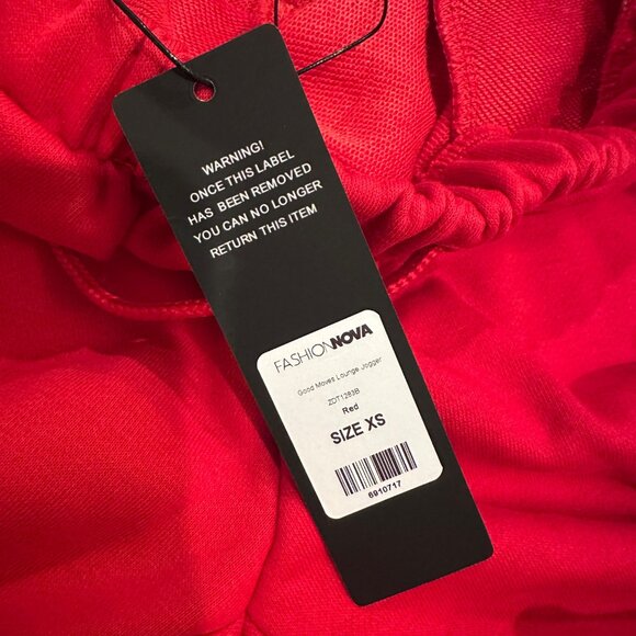 FASHION NOVA WOMENS RED XS JOGGER PANTS NEW - Picture 9 of 11